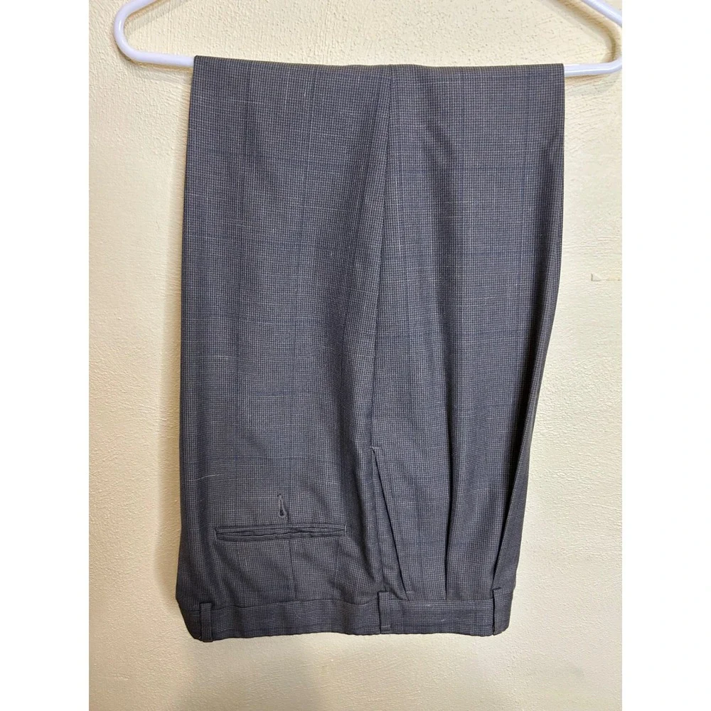 Sansabelt Gray Plaid Set Tailored in USA Imported‎ Fabric Two Button Blazer 42R